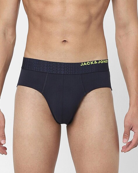 Buy Men's Super Combed Cotton Rib Solid Brief with Ultrasoft Waistband -  Navy US17