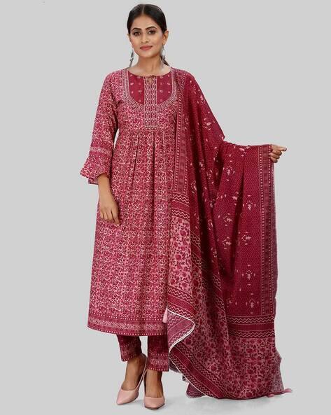 Buy Magenta Kurta Suit Sets for Women by HEEPOSH Online | Ajio.com