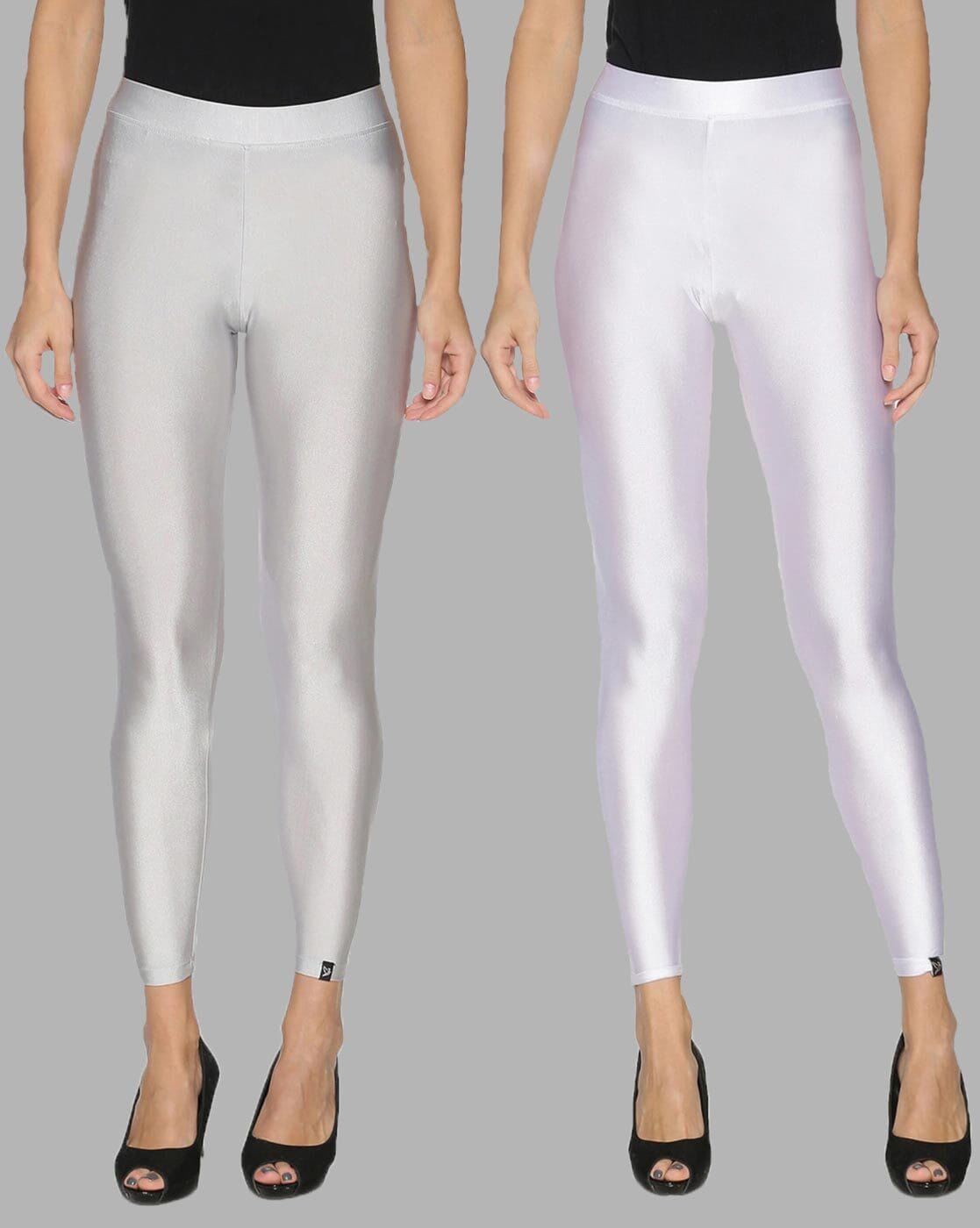 Buy Silver & White Leggings for Women by Twin Birds Online