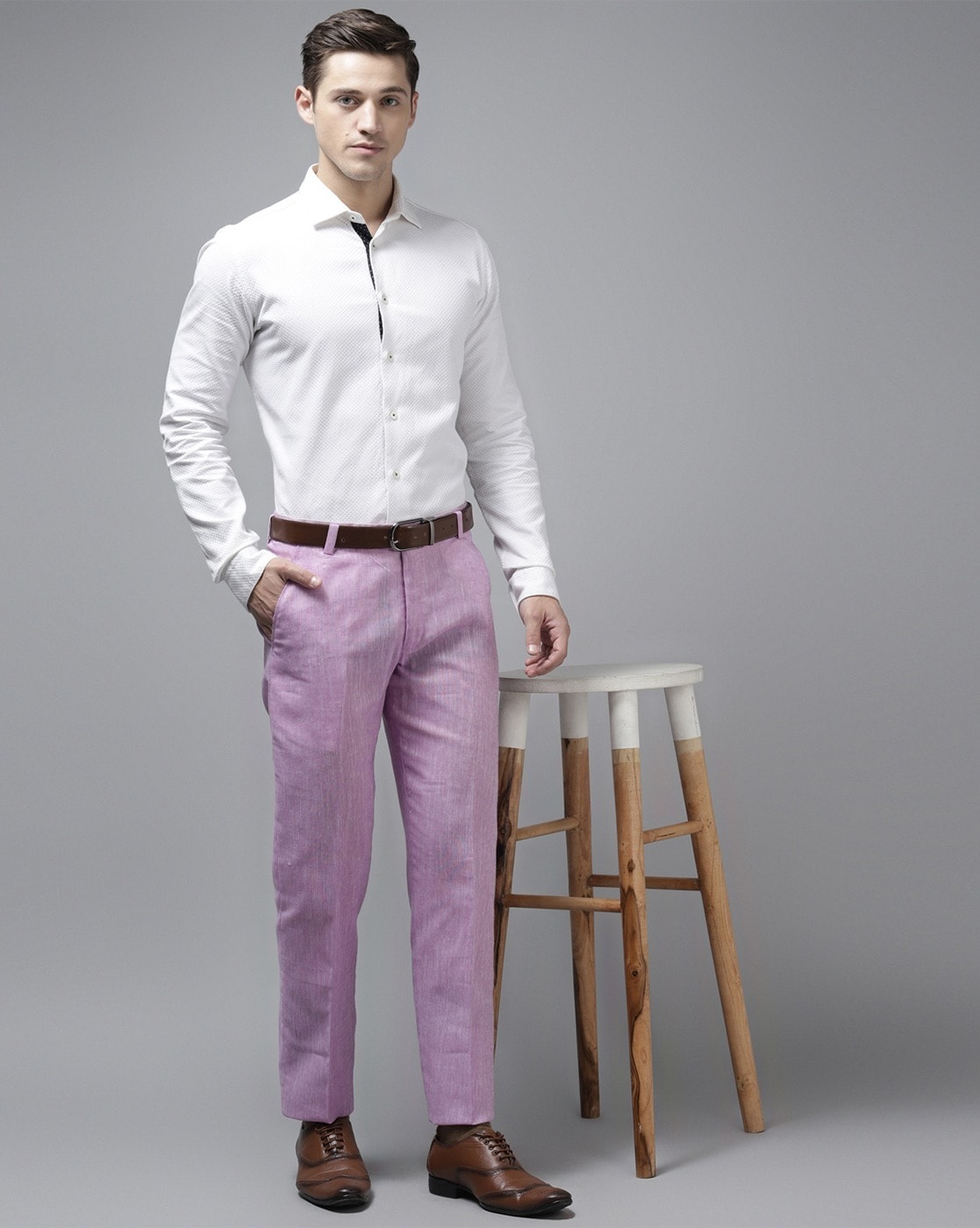 Buy Red Flame Men Purple Lean Fit Trousers  Trousers for Men 475860   Myntra