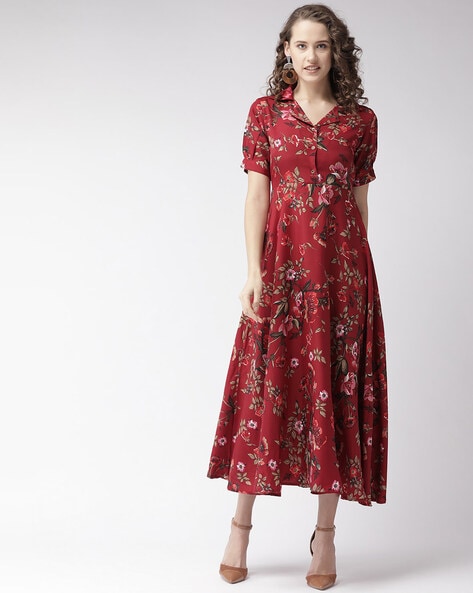 Buy Maroon Dresses for Women by MELON Online | Ajio.com