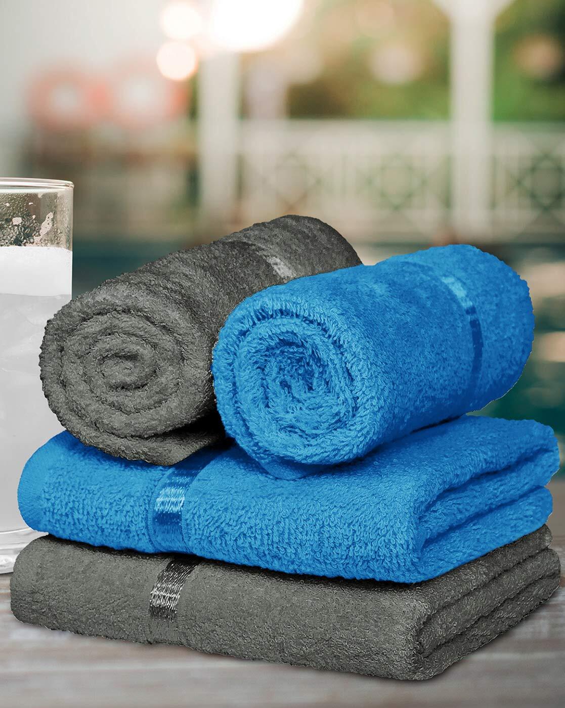 Grey Towels Hand and Bath 100% Cotton 450 gsm 