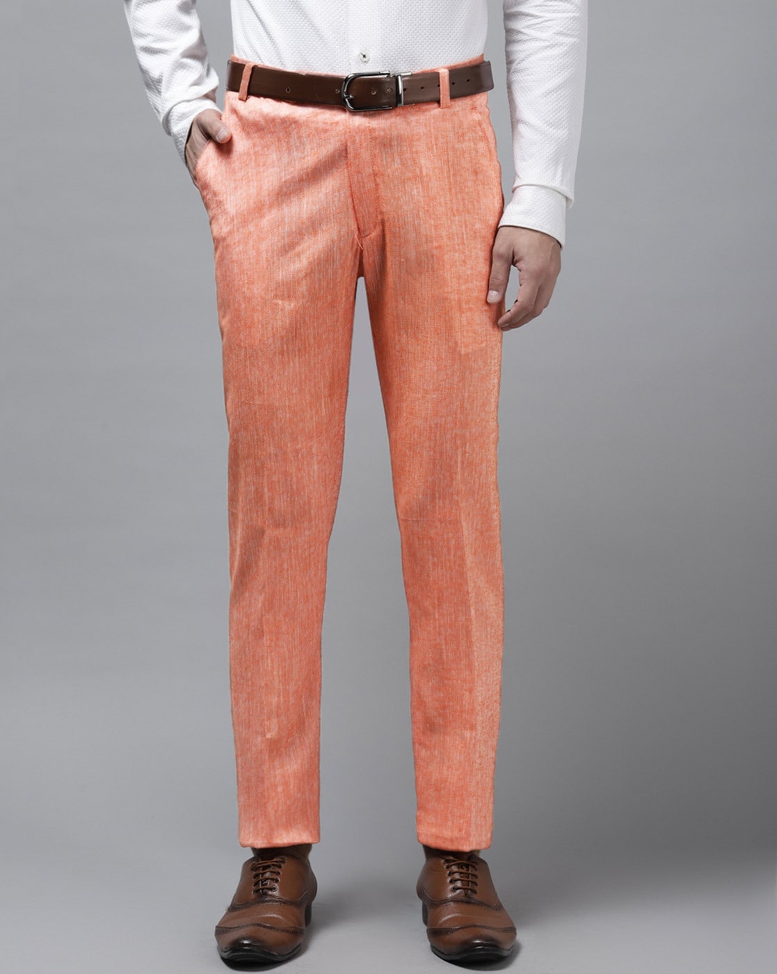 Orange Pleated Trousers by Paul Smith on Sale