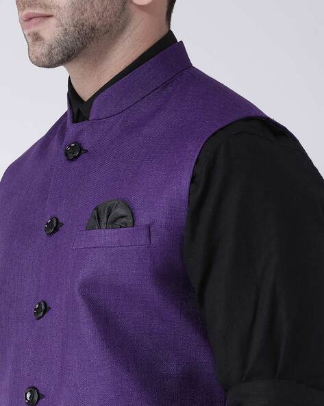 purple nehru jacket
