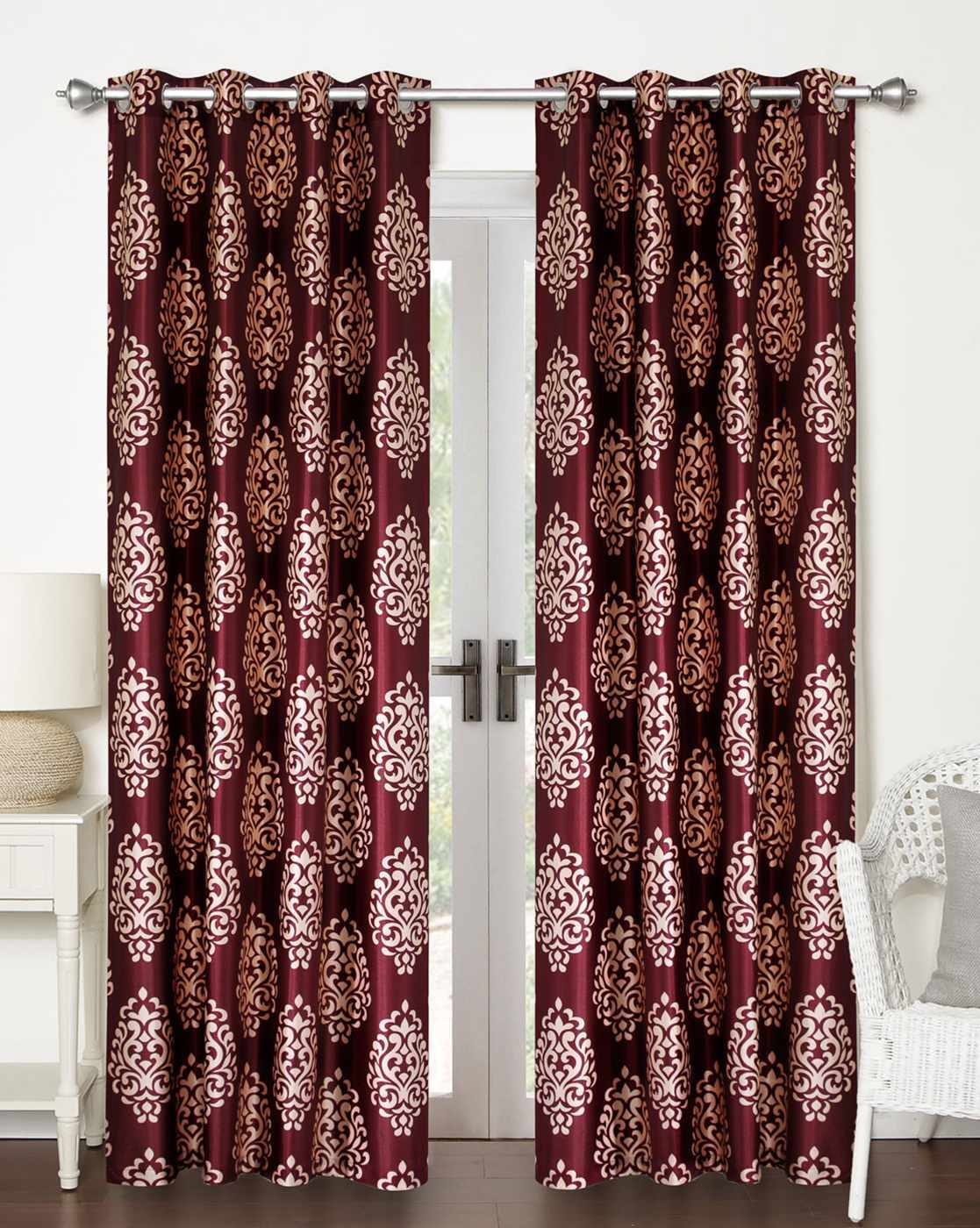 Buy online Home Sizzler 2 Pieces Maroon Door Curtains from Curtains &  Accessories for Unisex by Home Sizzler for ₹400 at 60% off