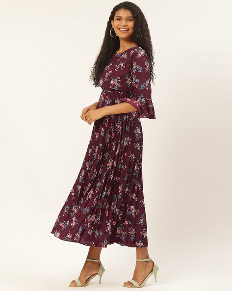 long sleeve floral fall dress