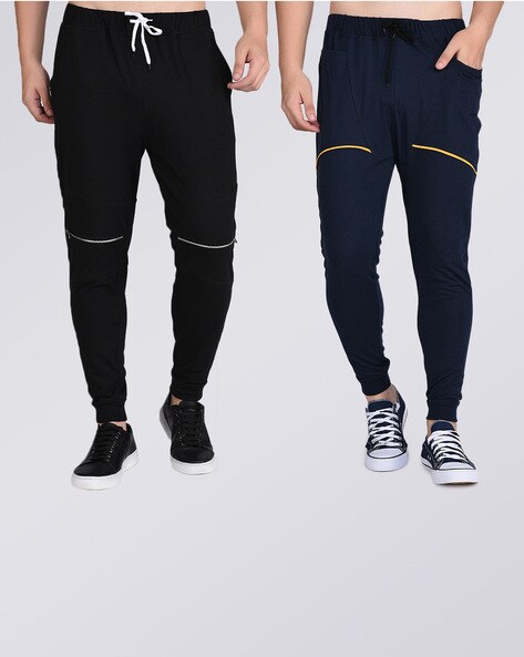 Buy Black & Navy Track Pants for Men by RIGO Online