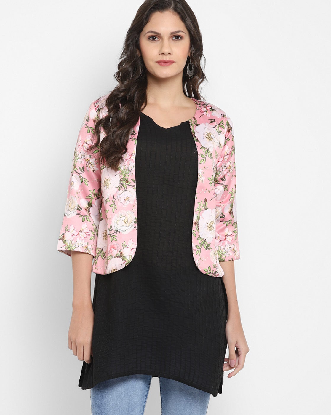 Woman's Floral Jacket | Floral jacket, Floral jacket women, Types of jackets