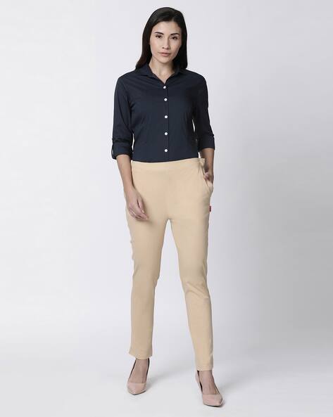 Buy Beige Trousers \u0026 Pants for Women by 