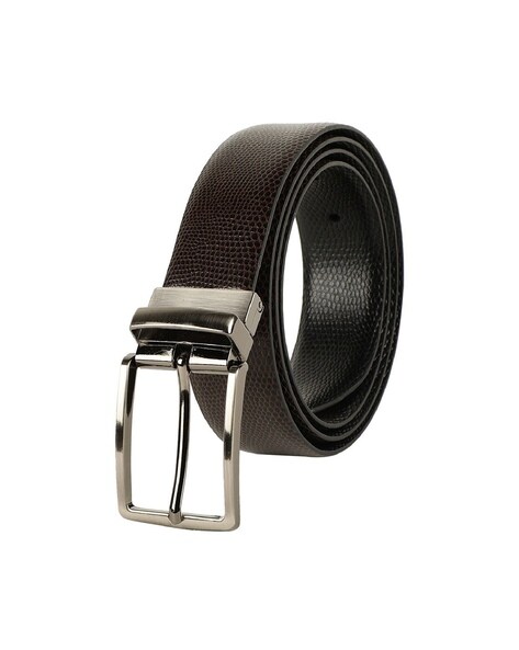 Buy ZEVORA Men Black & Brown Solid Reversible Belt Online at Best