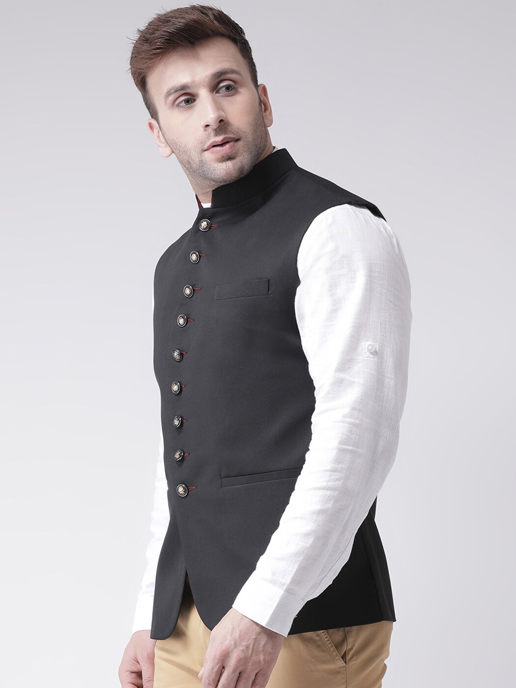 Plain Black Nehru Jacket With White Shirt and Trouser - Etsy Norway