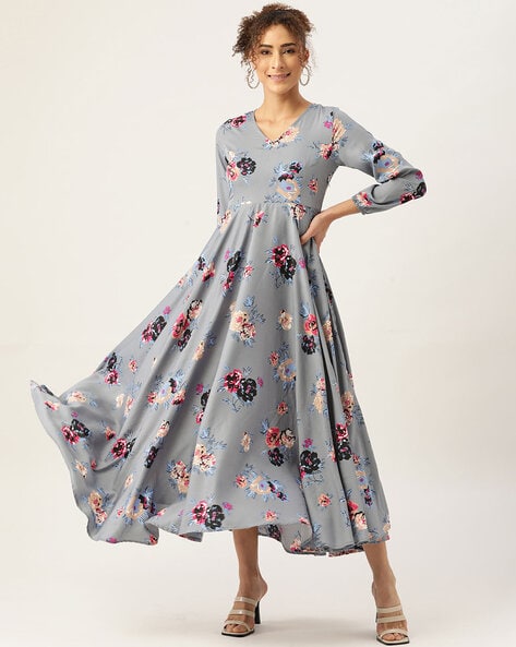 Buy Wisstler Floral Print Fit & Flare Dress | AJIO