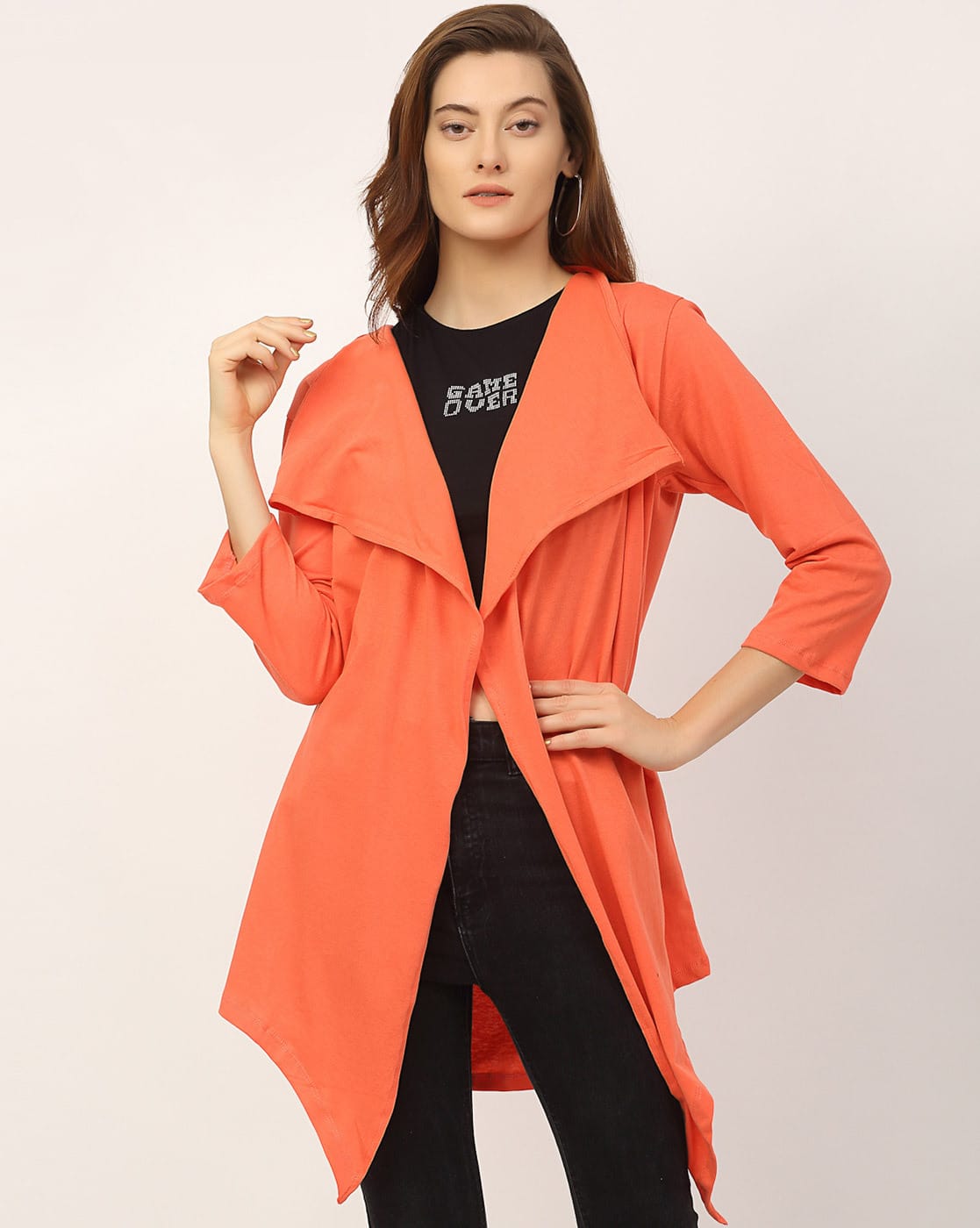 Buy Coral pink Shrugs \u0026 Jackets for 