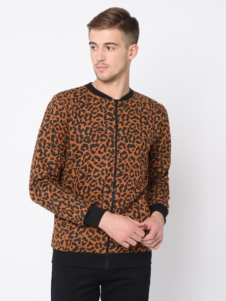 Men's Leopard Faux Fur Longline Jacket | Boohoo UK