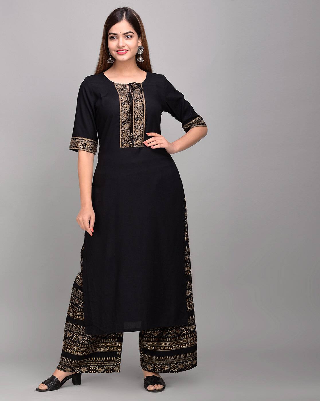 black kurta suit