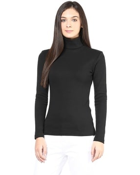 turtle neck black t shirt