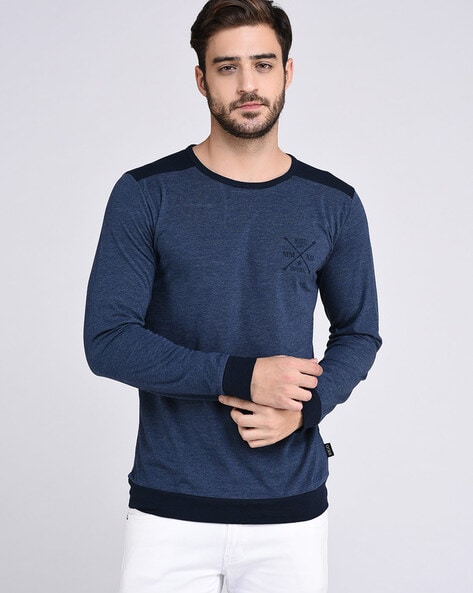 Mens Clothing T-shirts Long-sleeve t-shirts Vince Cotton Pima Lightweight Double Layer Tee in Blue for Men 