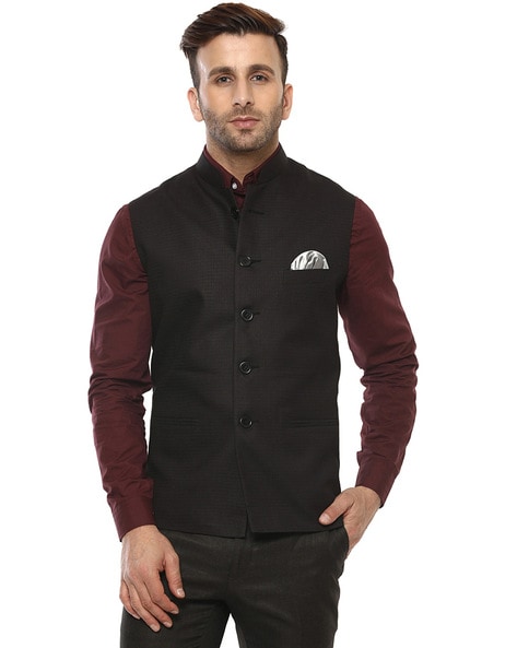 Embroidered Black Nehru jacket – Salil Jai Singh