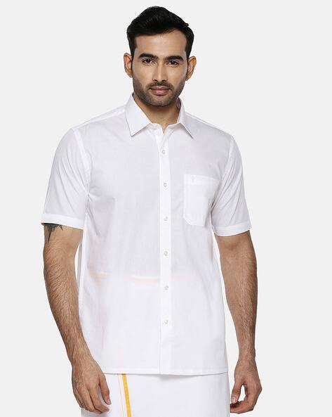 White Shirts for Men by Ramraj Cotton 