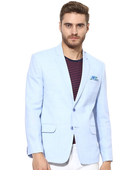 light blue textured blazer