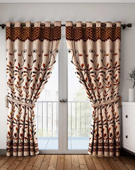 Buy Brown & Beige Curtains & Accessories for Home & Kitchen by Home Sizzler  Online