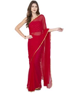 myntra red saree
