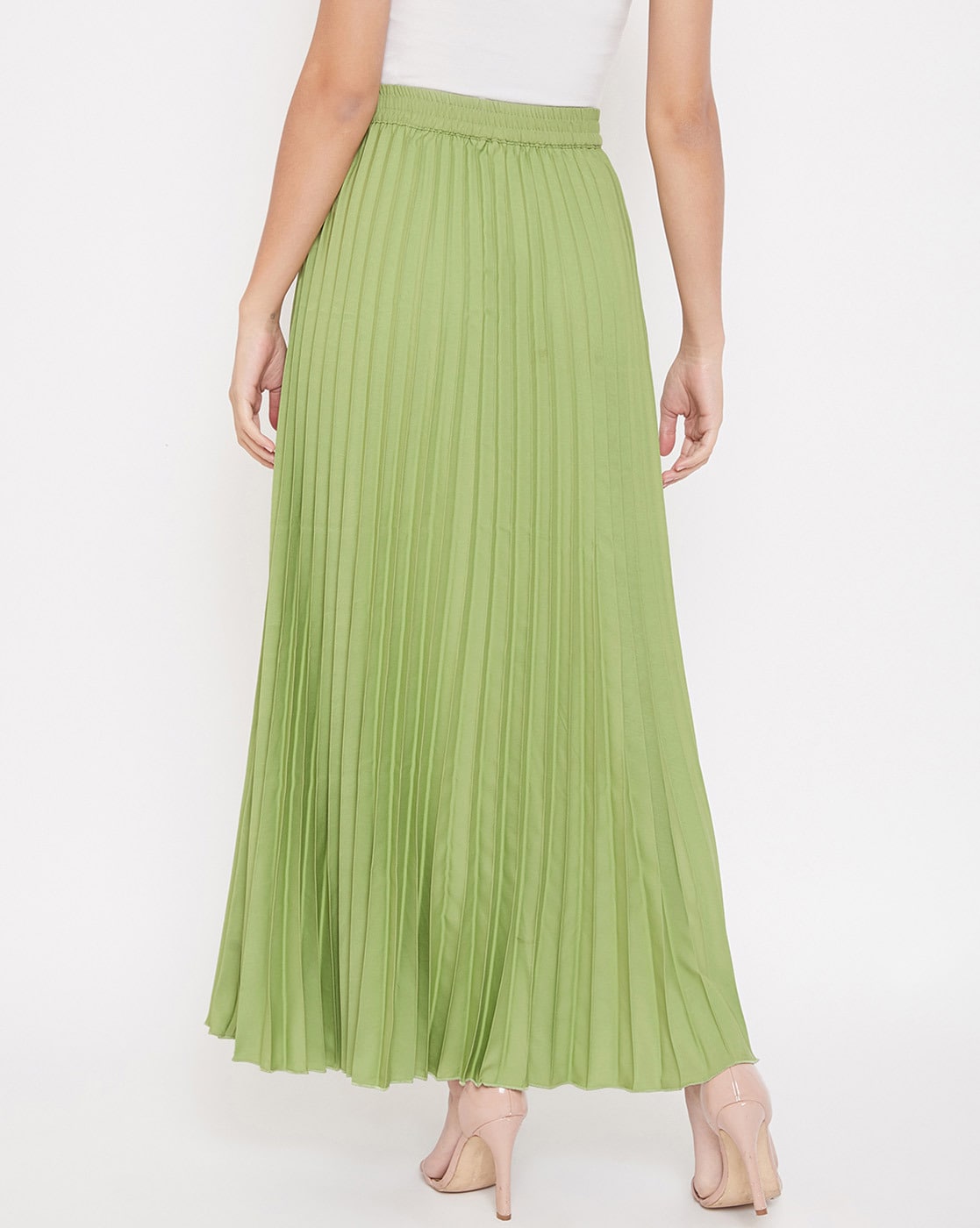 Pastel Green Matte Slinky Maxi Skirt