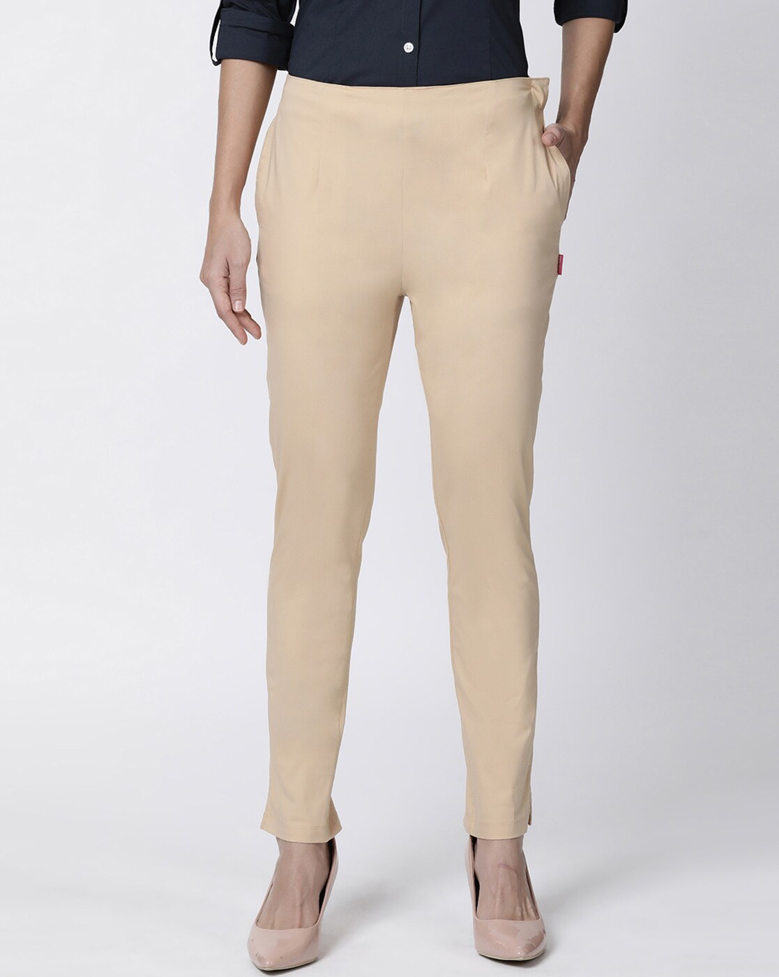 Buy Twin Birds Straight Fit Pants with Semi-Elasticated Waist at Redfynd