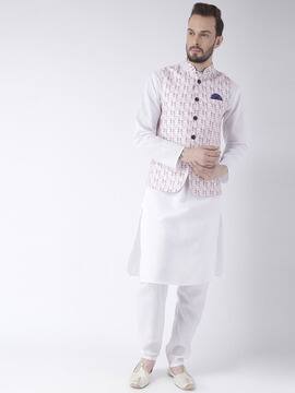 white kurta with blazer