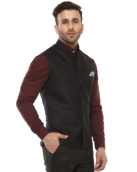 Buy Akheel Nehru Jacket - Black for Wedding from Anita Dongre