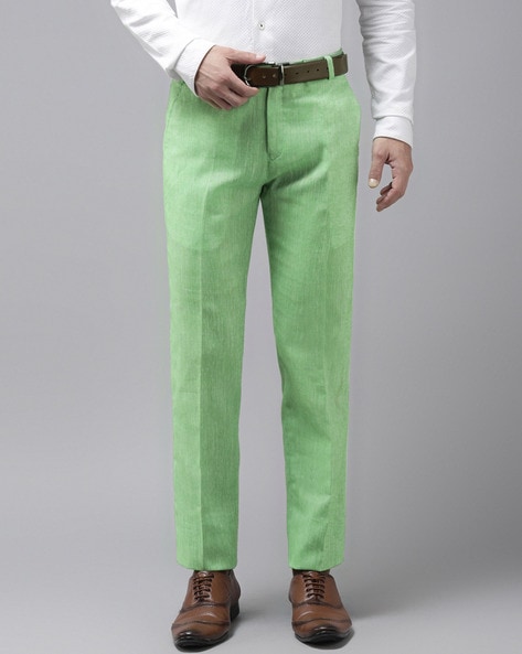 Green Pleated Chino Pants | Peter Christian