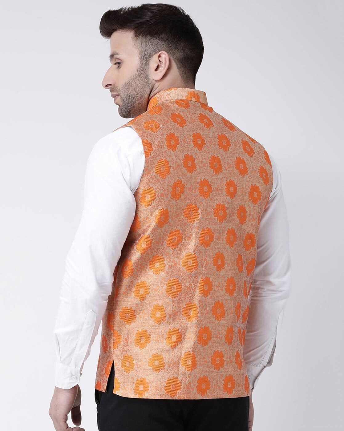 Buy Slim Fit Solid Nehru Collar Casual Kurtas White and Orange Combo of 2  Cotton for Best Price, Reviews, Free Shipping