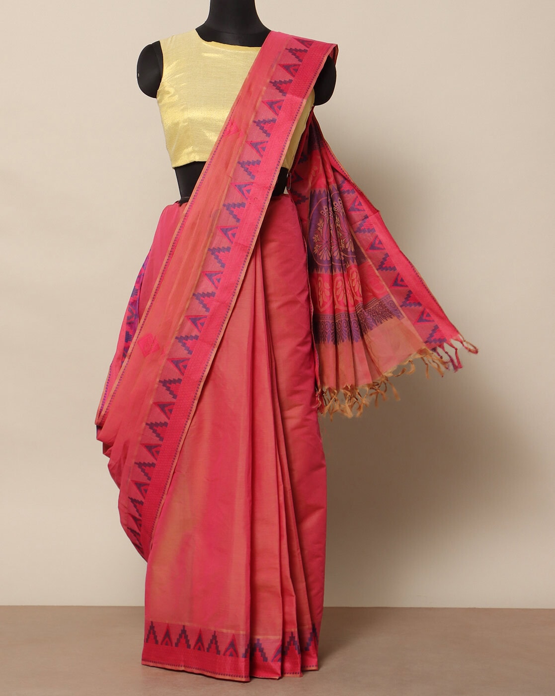 Buy Black Indie Picks Patri Print Chanderi Saree with Ghicha Borderon  AJIO.com | Saree, Black saree, Ethnic sarees