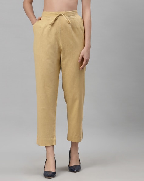 Weekday Mia linen mix trousers in brown  ASOS