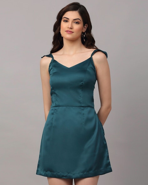 green dresses satin