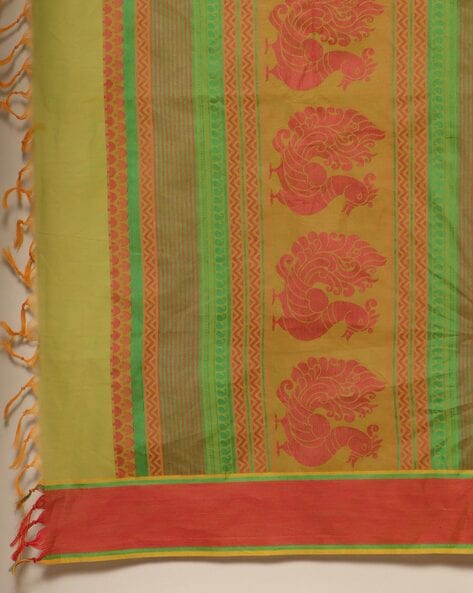 Dark Green Kovai Cotton Saree – PSR Silks