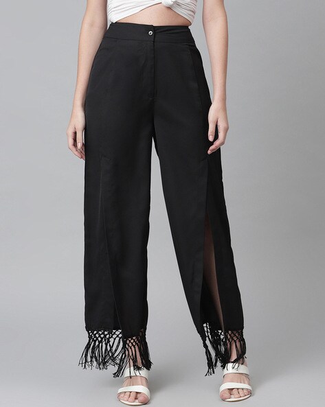 Any Old Iron Black Fringe Trousers