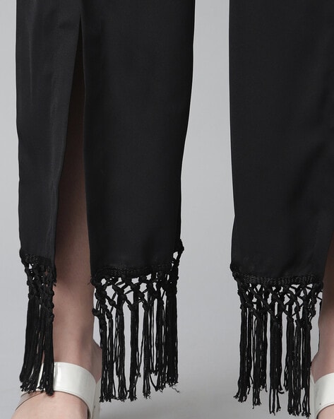 Sequin Beaded Tassel Flare Pants | Nasty Gal