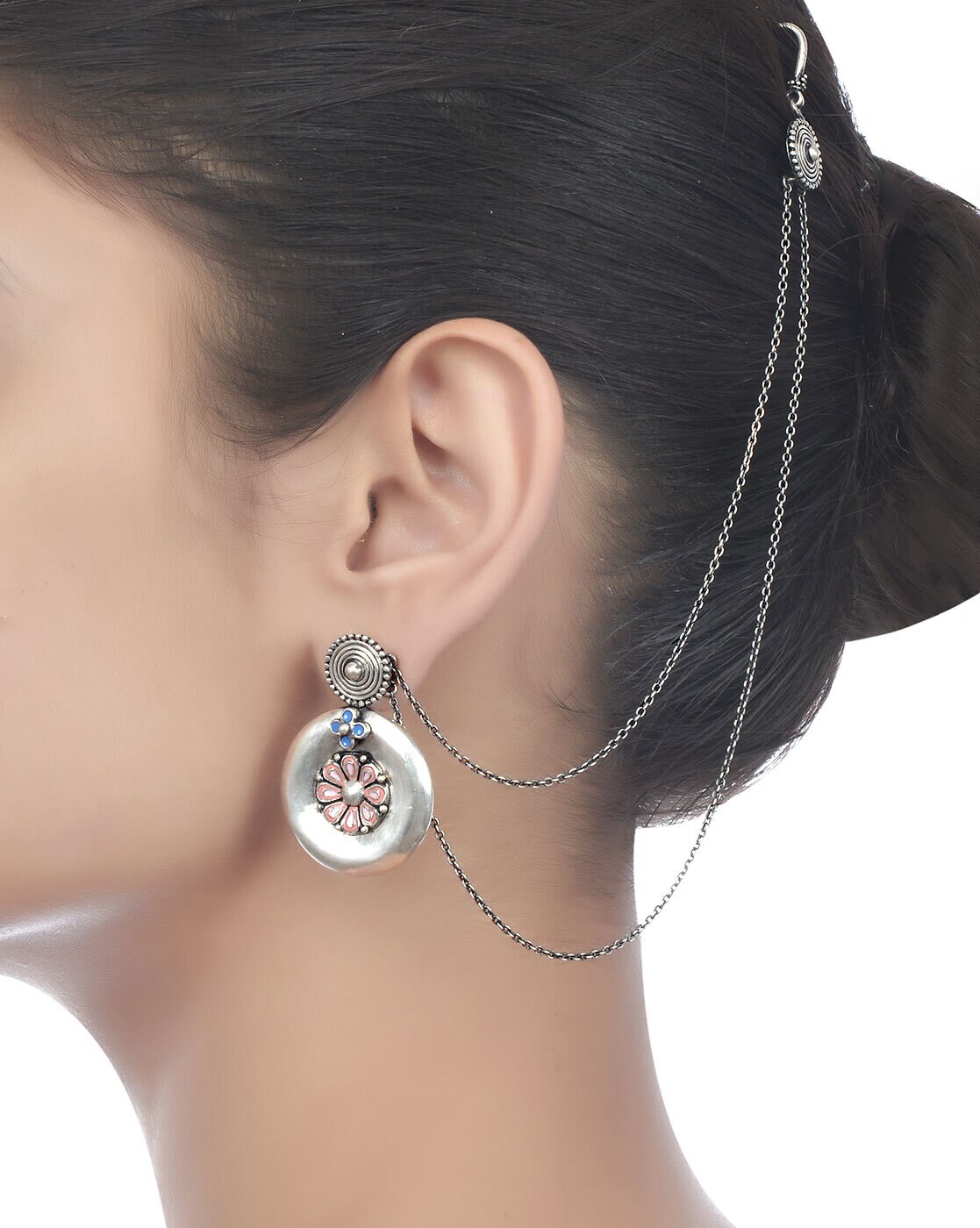 Yadeep India Oxidised German Silver Afghani kashmiri Style Jhumka Earrings  for Girls and Women  yadeepjewels