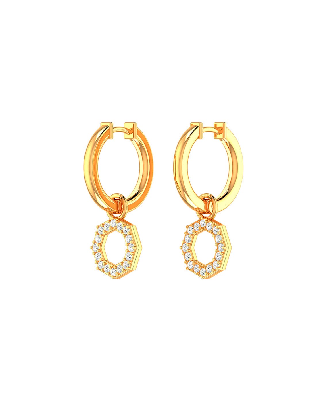 Buy Yellow Gold Earrings for Women by Zeya Online | Ajio.com