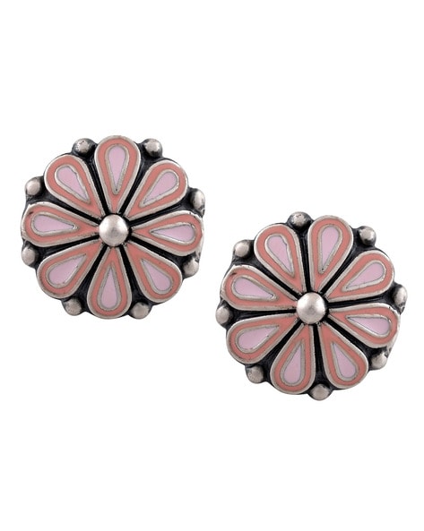 Buy Tribe Amrapali Multi Enamel Chandrika Flower Spike Taveez Earrings  online
