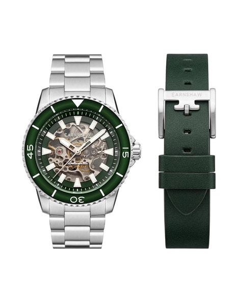 Buy Silver-Toned & Green Watches for Men by Earnshaw Online | Ajio.com