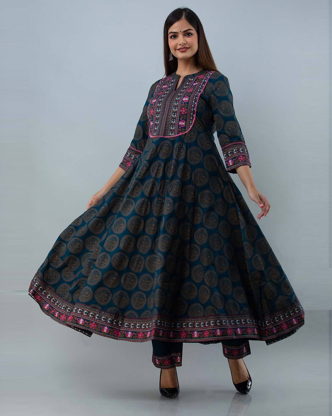 Buy Brown Kurta Suit Sets for Women by GULMOHAR JAIPUR Online | Ajio.com