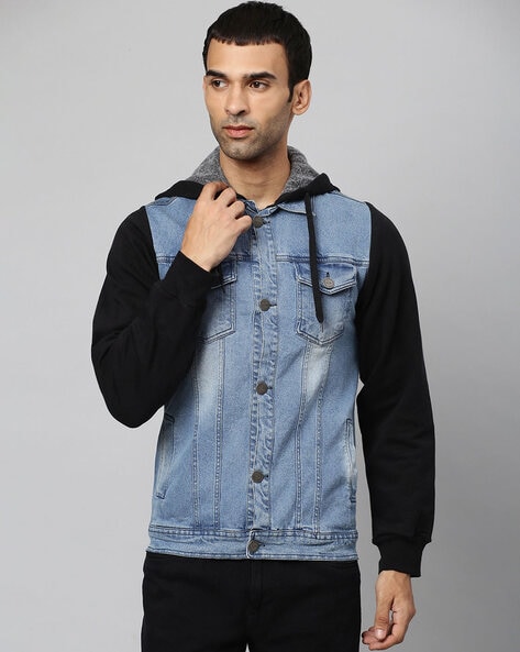 Buy Campus Sutra Blue Regular Fit Denim Jackets for Mens Online @ Tata CLiQ