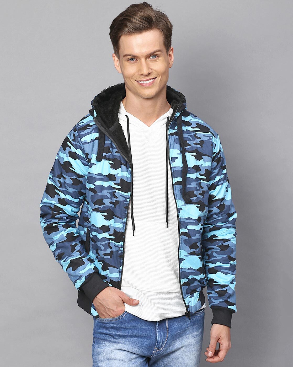 Buy Blue Jackets & Coats for Men by Campus Sutra Online | Ajio.com