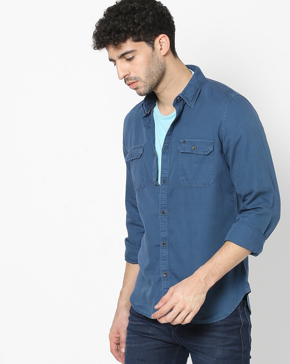 Buy Navy Blue Shirts for Men by LEE COOPER Online