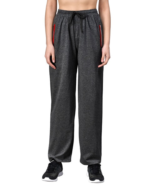 Women's Black Track Pants with White Stripe & Pockets – FflirtyGo