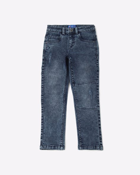 Light Wash Jeans with 5-pocket Styling