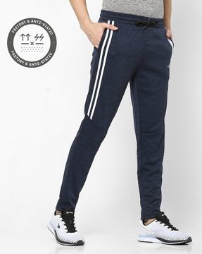Male Cotton Mens Black Track Pant Solid