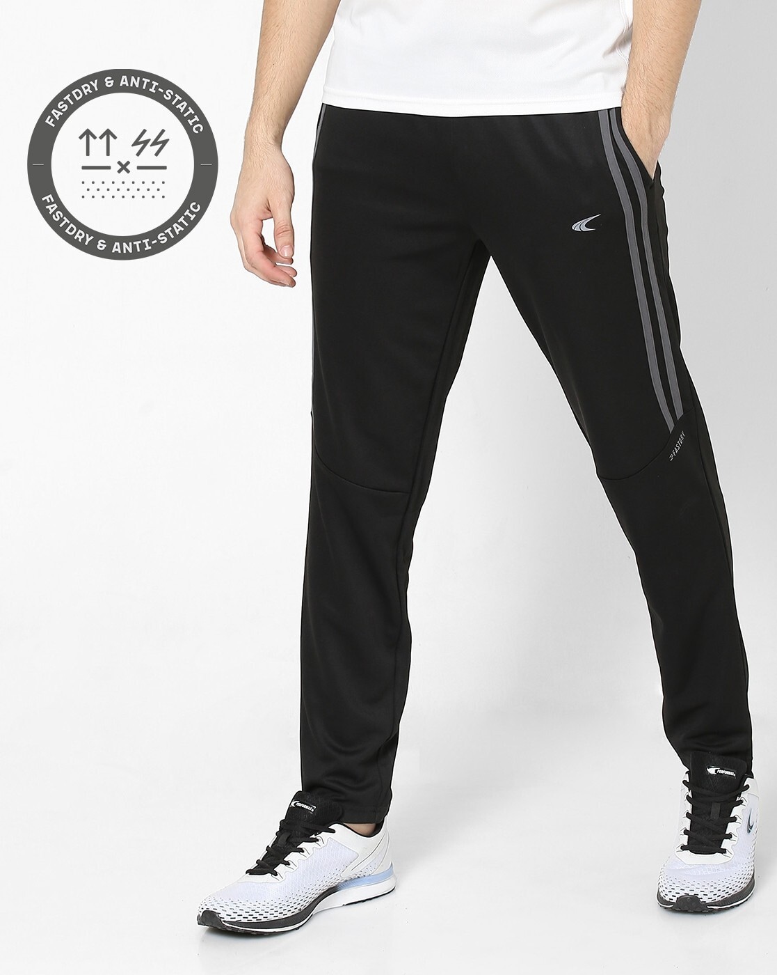 All black hot sale track pants